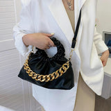 Chain Crossbody Bag PU Leather Shoulder Handbag for Women