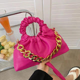 Chain Crossbody Bag PU Leather Shoulder Handbag for Women