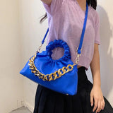 Chain Crossbody Bag PU Leather Shoulder Handbag for Women
