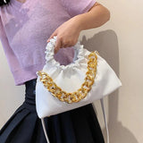 Chain Crossbody Bag PU Leather Shoulder Handbag for Women