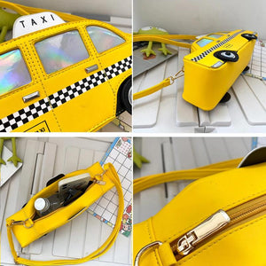 Funny Taxi Crossbody Bags for Women Car Shaped Shoulder Bag