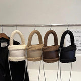 Women's Fluffy Winter Handbag Chain Diagonal Bucket Bag