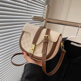 MBTI Womens Shoulder Bag Plaid Solid Bolsas Purses Saddle Bag Handbags