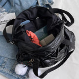 High Capacity Tote Bag Hair Ball Pendant Top Handle Bag
