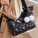 High Capacity Tote Bag Hair Ball Pendant Top Handle Bag