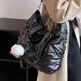 High Capacity Tote Bag Hair Ball Pendant Top Handle Bag