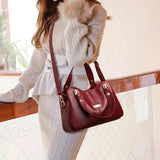 Vintage Leather Crossbody Messenger Bag for Women