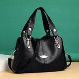 Vintage Leather Crossbody Messenger Bag for Women