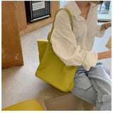 Light Washed PU Leather Women Bag Double Sided Tote Bags