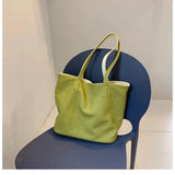Light Washed PU Leather Women Bag Double Sided Tote Bags