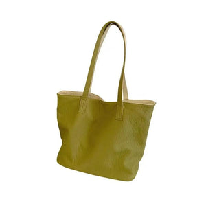 Light Washed PU Leather Women Bag Double Sided Tote Bags