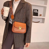 Vintage Brown Leather Handbag Crossbody Messenger Bag