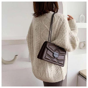 Women Shoulder Bag with Chain Strap, Small Square Handbag