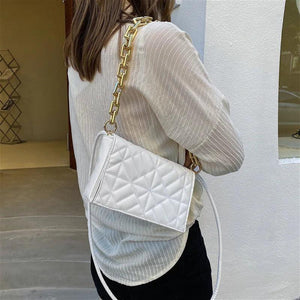 Women Shoulder Bag Rhombus Embroidered Handbag