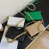 Women Shoulder Bag Rhombus Embroidered Handbag
