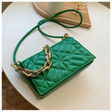 Women Shoulder Bag Rhombus Embroidered Handbag