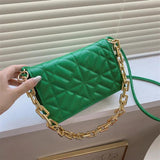 Women Shoulder Bag Rhombus Embroidered Handbag