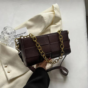 Niche Chain Underarm Bag Women Weave Chain Shoulder Messenger Bag