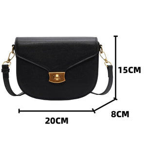 Casual Small Flap Women's Top Handle Bag Solid Pu Leather Shoulder Bag