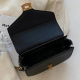 Casual Small Flap Women's Top Handle Bag Solid Pu Leather Shoulder Bag