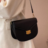 Casual Small Flap Women's Top Handle Bag Solid Pu Leather Shoulder Bag