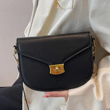Casual Small Flap Women's Top Handle Bag Solid Pu Leather Shoulder Bag