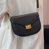 Casual Small Flap Women's Top Handle Bag Solid Pu Leather Shoulder Bag
