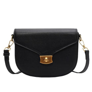 Casual Small Flap Women's Top Handle Bag Solid Pu Leather Shoulder Bag