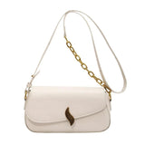 Stylish Small Flap Shoulder Bag with Leaf Metal Hasp for Women