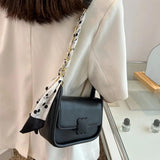 Soft Leather Shoulder Bag Chain Handbags Silk Scarf Crossbody Bag