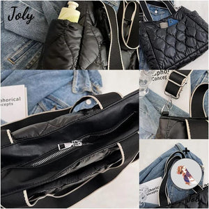 Large Quilted Shoulder Bag Women's Handbag Padded Top-handle Bag