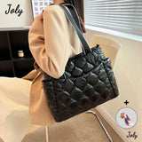 Large Quilted Shoulder Bag Women's Handbag Padded Top-handle Bag
