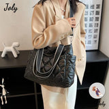Large Quilted Shoulder Bag Women's Handbag Padded Top-handle Bag