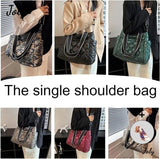 Large Quilted Shoulder Bag Women's Handbag Padded Top-handle Bag