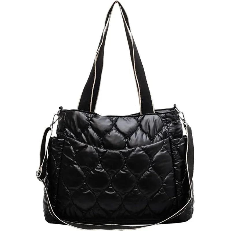 Large Quilted Shoulder Bag Women's Handbag Padded Top-handle Bag