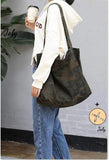 Vintage Camo Canvas Shoulder Bag Handbag