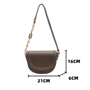 Pure Ladies Small Flap Bag Half Leather Shoulder Bag