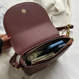 Pure Ladies Small Flap Bag Half Leather Shoulder Bag