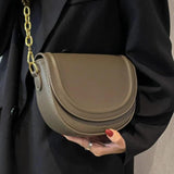 Pure Ladies Small Flap Bag Half Leather Shoulder Bag