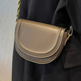 Pure Ladies Small Flap Bag Half Leather Shoulder Bag