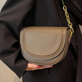 Pure Ladies Small Flap Bag Half Leather Shoulder Bag