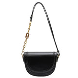 Pure Ladies Small Flap Bag Half Leather Shoulder Bag