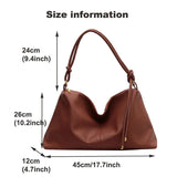 Winter Large Capacity Shoulder Bag For Women High PU Leather Shopper Handbag