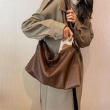 Winter Large Capacity Shoulder Bag For Women High PU Leather Shopper Handbag