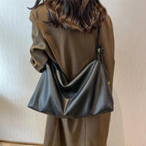 Winter Large Capacity Shoulder Bag For Women High PU Leather Shopper Handbag