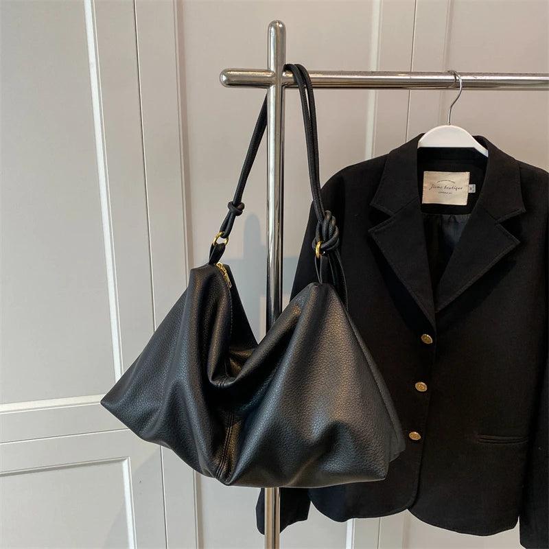 Winter Large Capacity Shoulder Bag For Women High PU Leather Shopper Handbag