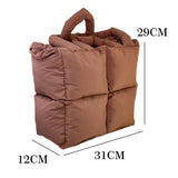 Diamond Box Tote Bag Soft Cotton Filled Women Bag