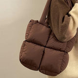 Diamond Box Tote Bag Soft Cotton Filled Women Bag