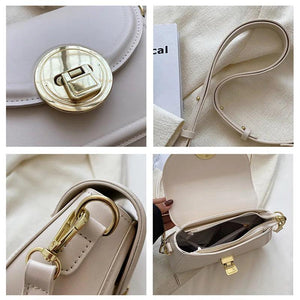 Small Flap Crossbody Bag Purse PU Leather Shoulder Zipper