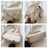 Small Flap Crossbody Bag Purse PU Leather Shoulder Zipper
